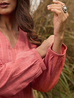 Thumbnail for trueBrowns Coral Cotton Dobby Relaxed Co-ord Set
