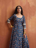 Thumbnail for trueBrowns Blue Print Straight Kurta Set