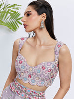 Thumbnail for House of Panchhi Burgundy Pure Georgette Sequins And Thread Embroidery Lehenga Choli & Dupatta - Distacart