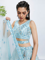 Thumbnail for House of Panchhi Burgundy Chiffon Position Print With Sequins Embroidery Lehenga Choli & Dupatta - Distacart