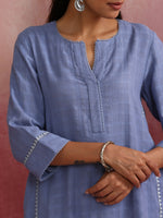 Thumbnail for trueBrowns Sky BLue Cotton Kurta Co-ord set