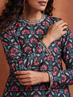 Thumbnail for trueBrowns Black Floral Print Co-ord Set