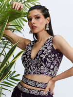 Thumbnail for House of Panchhi Cream Net Cutdana, Sequins And Zarkan Embroidery Lehenga Choli & Dupatta - Distacart
