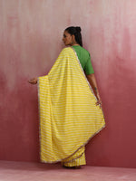 Thumbnail for trueBrowns Lime Muslin Silk Saree - Distacart