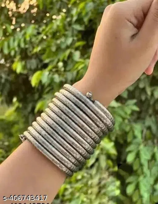 Tehzeeb Creations Women's Silver Colour Viral Spiral Bangle For Girl And Women - Distacart