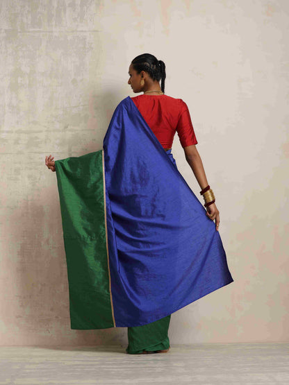 trueBrowns Blue Silk Ready To Wear Saree - Distacart