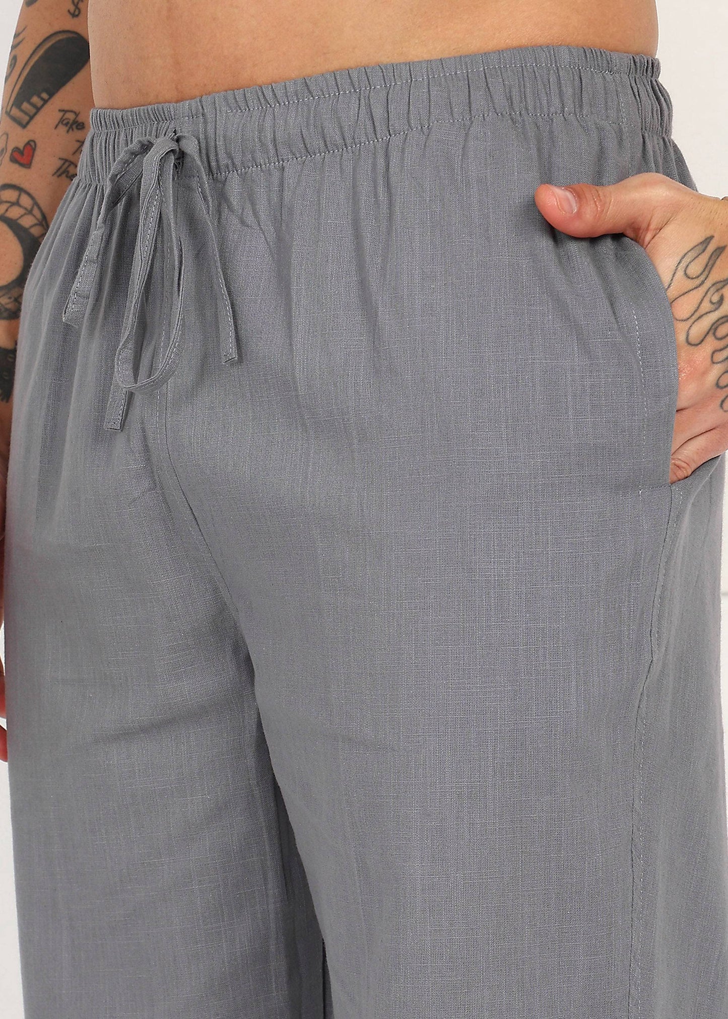 Fabmade Slate Grey Linen Pyjama - Distacart