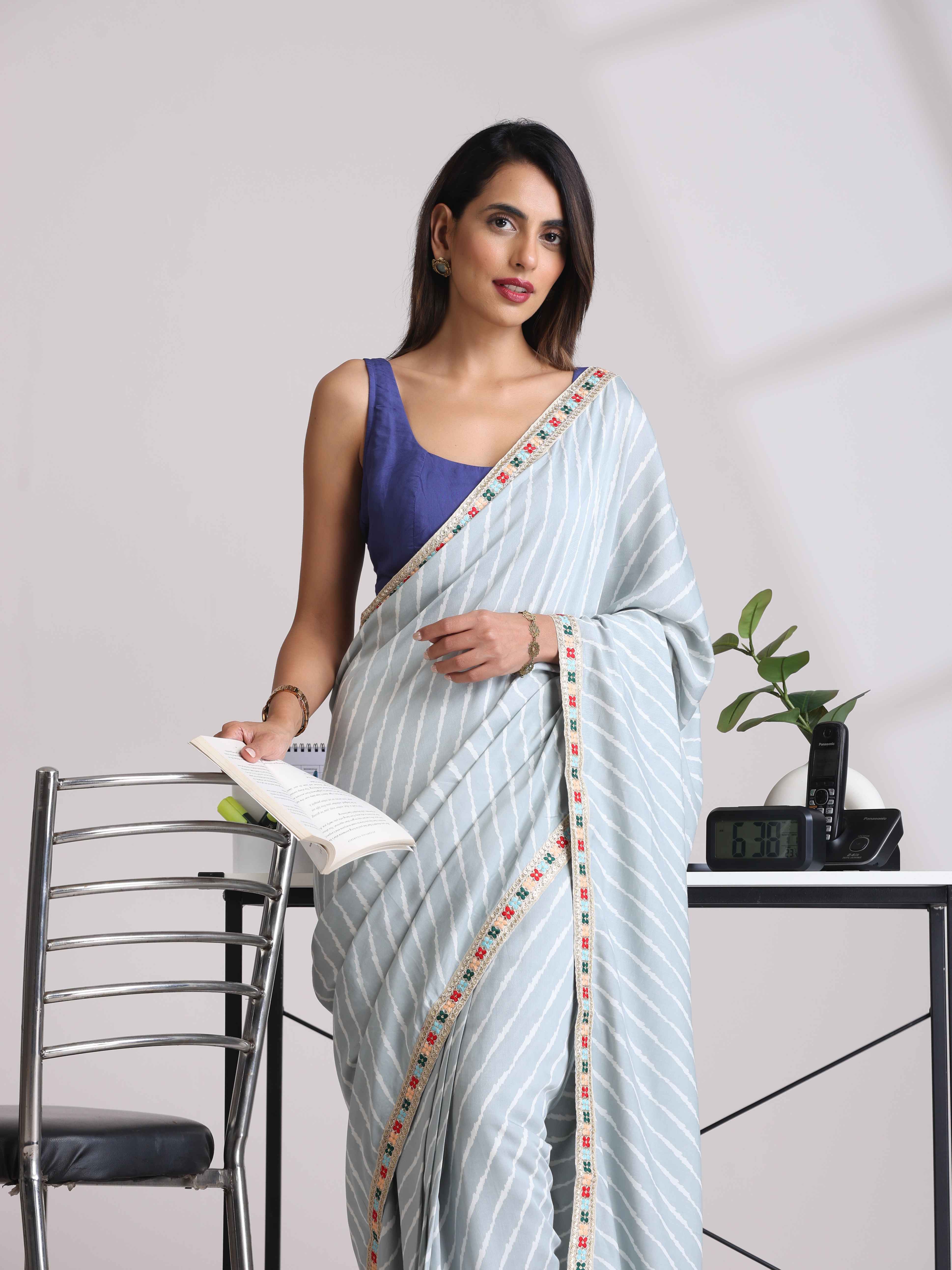 trueBrowns Blue Muslin Solid Sleeveless Blouse