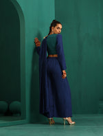 Thumbnail for trueBrowns Teal Silk Full Sleeve Blouse - Distacart