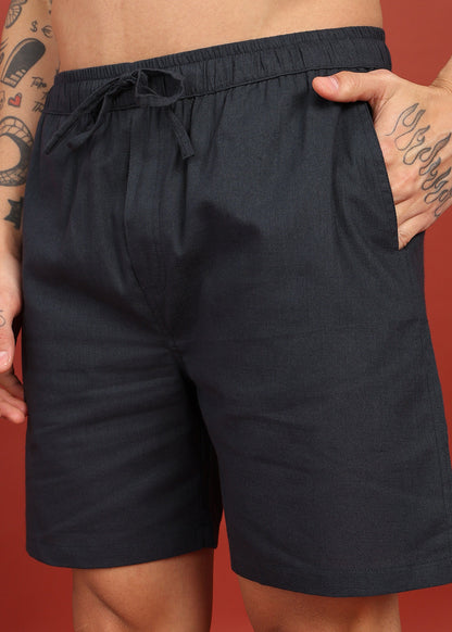 Fabmade Midnight Black Tailored Shorts - Distacart