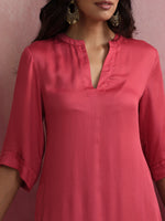 Thumbnail for trueBrowns Red Modal Straight Fit Kurta Set - Distacart