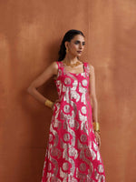 Thumbnail for trueBrowns Pink Metallic Straight Kurta Set