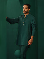 Thumbnail for trueBrowns Men's Turquoise Dobby Co-ord Set - Distacart