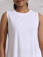 Thumbnail for trueBrowns White Cotton Schiffli Tier Dress - Distacart