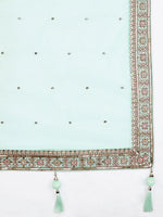 Thumbnail for House of Panchhi Burgundy Pure Georgette Sequins And Thread Embroidery Lehenga Choli & Dupatta - Distacart