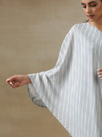 Thumbnail for trueBrowns Grey Bandhani Printed Silk One-Shoulder Kurta Pant Set - Distacart