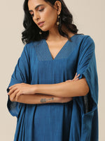 Thumbnail for trueBrowns Classic Blue Panel Kaftan dress - Distacart