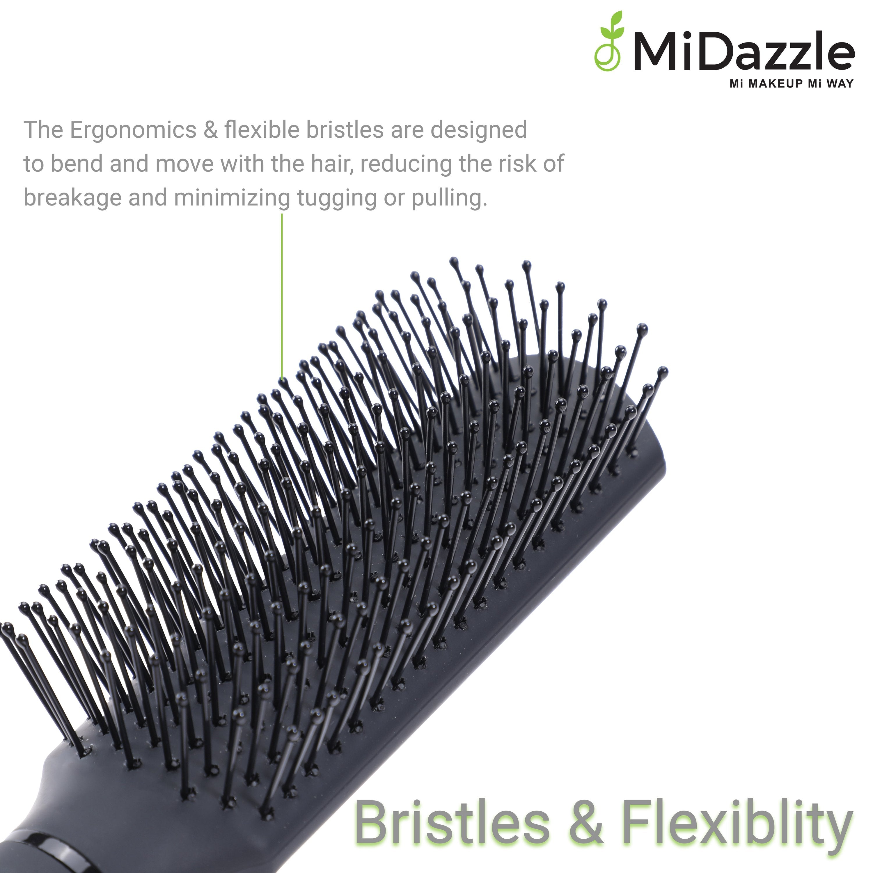MiDazzle Hair Brush (Wooden) MIHB0036 - Distacart
