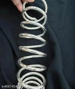 Thumbnail for Tehzeeb Creations Women's Silver Colour Viral Spiral Bangle For Girl And Women - Distacart