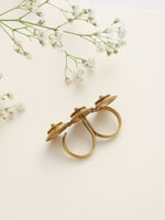 Thumbnail for trueBrowns Brass Textured Two-Finger Ring
