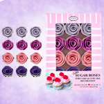 Thumbnail for confect sugar roses topper sugar roses for cake decorations cupcakes doughnut edible toppers ombre 4 pack of 12