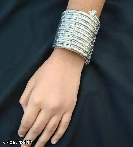 Tehzeeb Creations Women's Silver Colour Viral Spiral Bangle For Girl And Women - Distacart