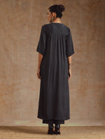 Thumbnail for trueBrowns Grey Modal Satin High-Low Relax Kurta Set | Relove