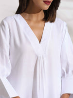 Thumbnail for trueBrowns White Slub Kurta Set