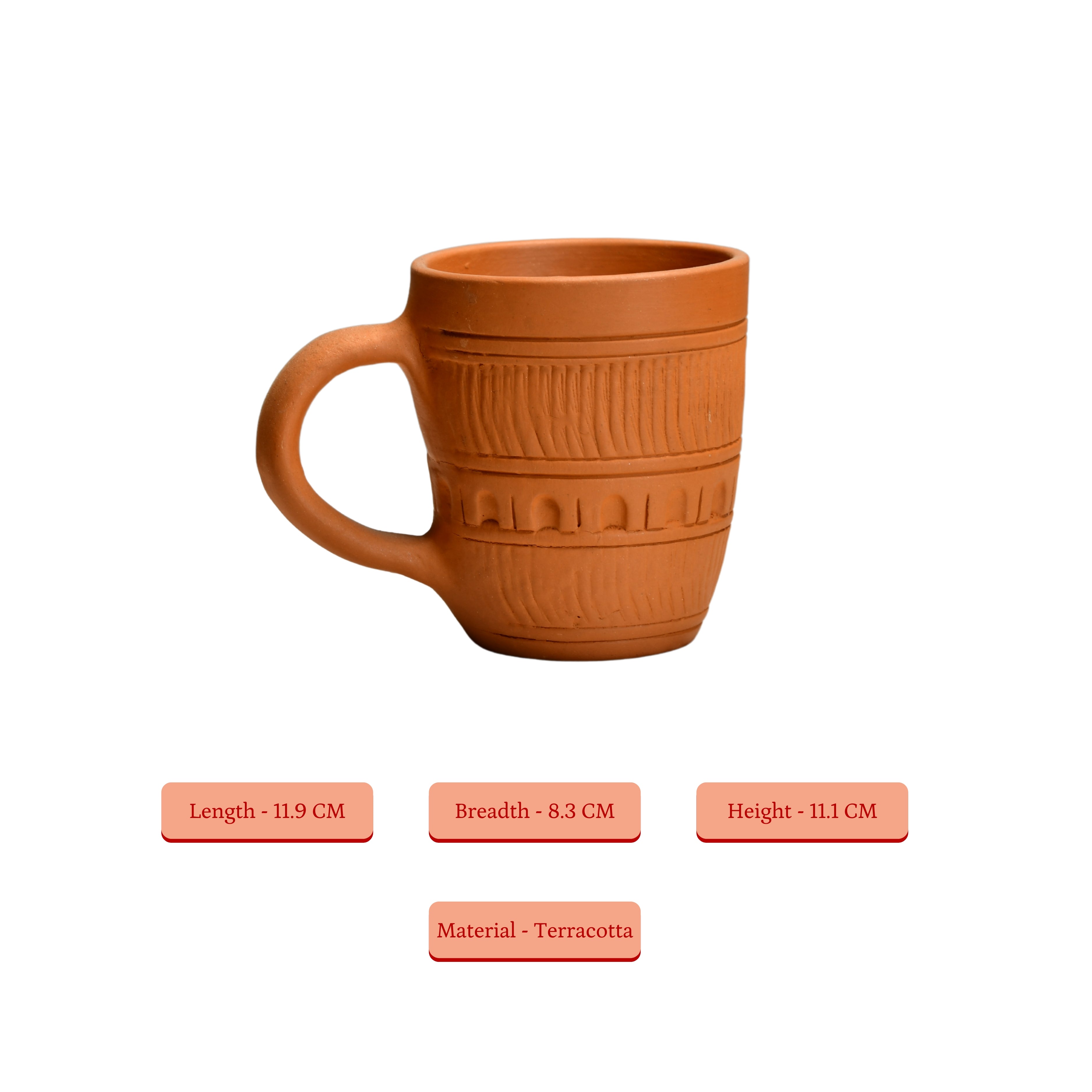 Sowpeace Premium Unglazed Terracotta Drink Mugs