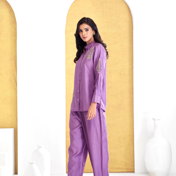 BulBul Saroj Purple Chanderi Co-Ord Set