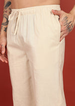 Thumbnail for Fabmade Ivory Comfort Linen Pyjama - Distacart
