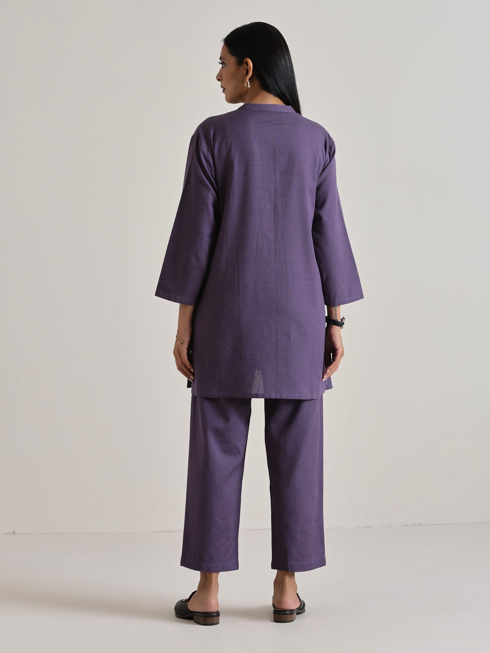 trueBrowns Plum Purple Relaxed Fit Co-Ord Set - Distacart
