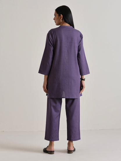 trueBrowns Plum Purple Relaxed Fit Co-Ord Set - Distacart