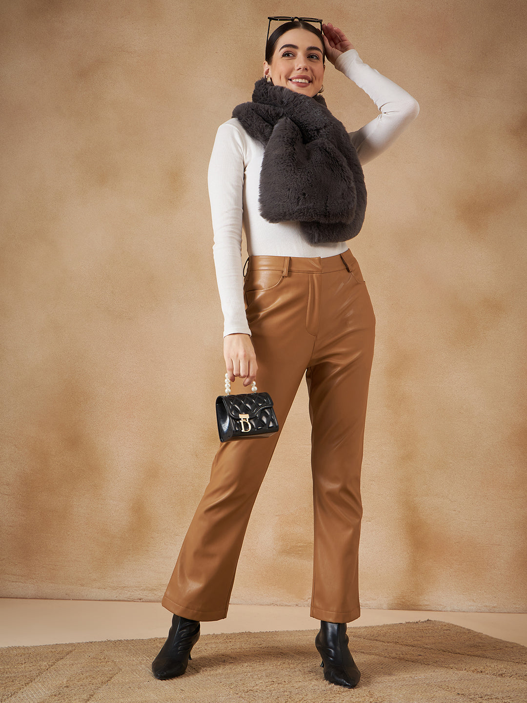 InWeave Slaty Grey Faux Fur Neck Warmer