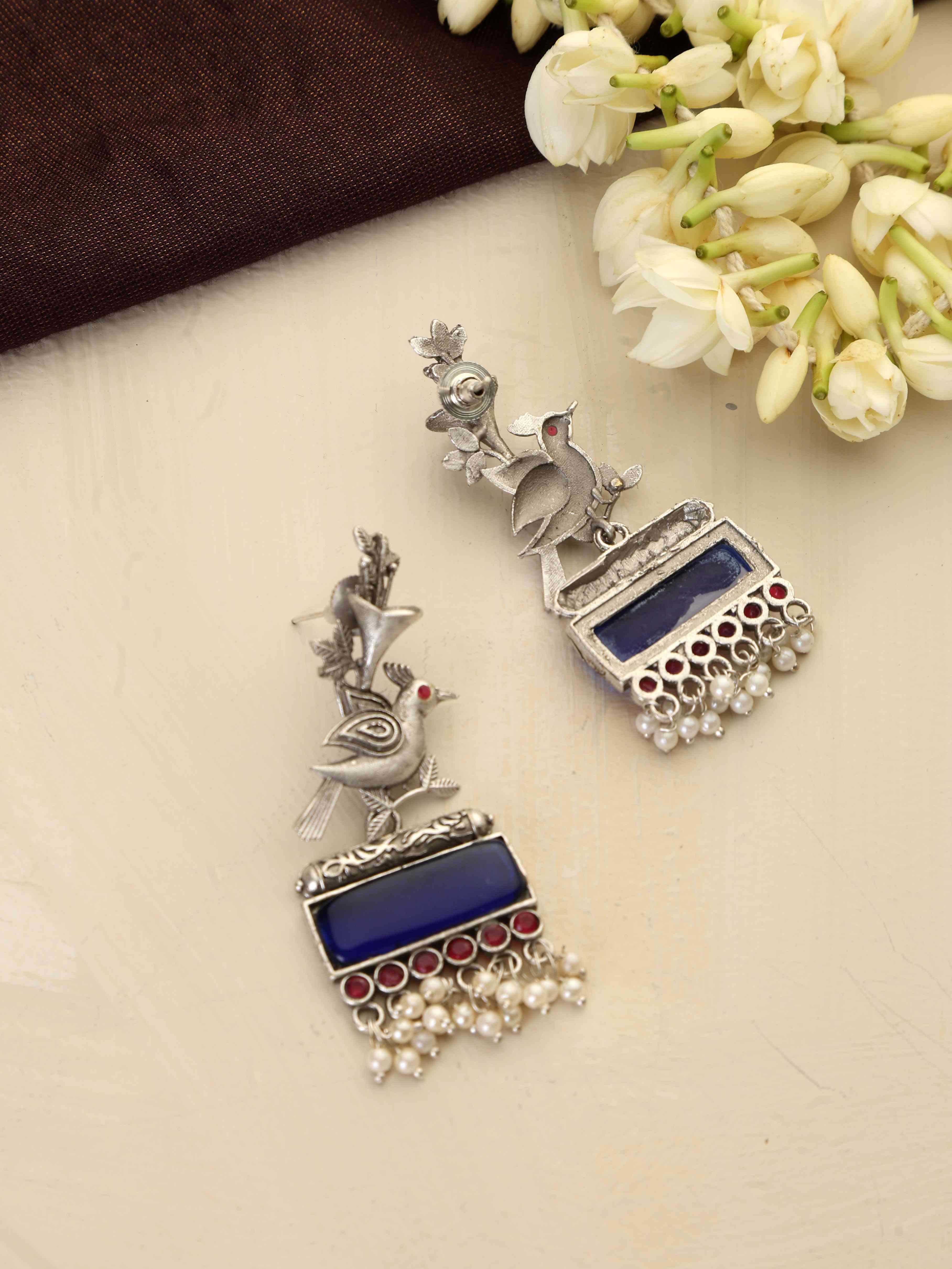 trueBrowns Silver Tone Bird Earrings - Distacart