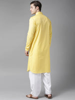 Thumbnail for Fabmade Yellow Pathani Suit