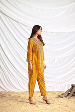 Thumbnail for BulBul Ashka Chanderi Mustard Co-Ord Set