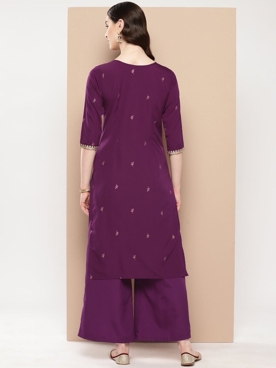 Ahalyaa Women Floral Yoke Design Regular Kurta with Palazzos - Distacart