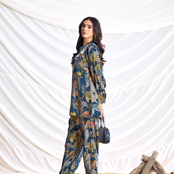 BulBul Nilisha Teal Chanderi Co-Ord Set