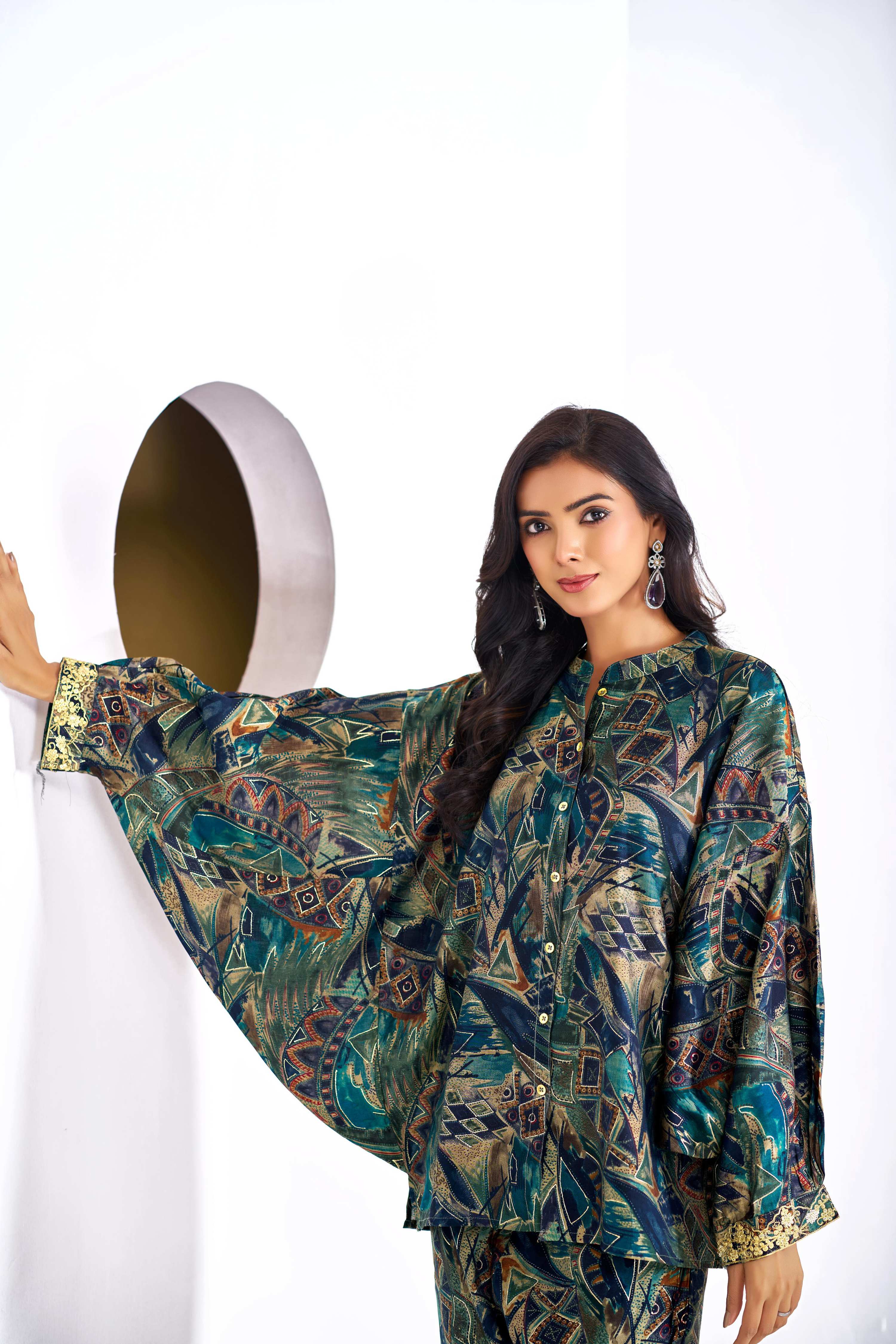 BulBul Mehzabin Teal Co-Ord Set