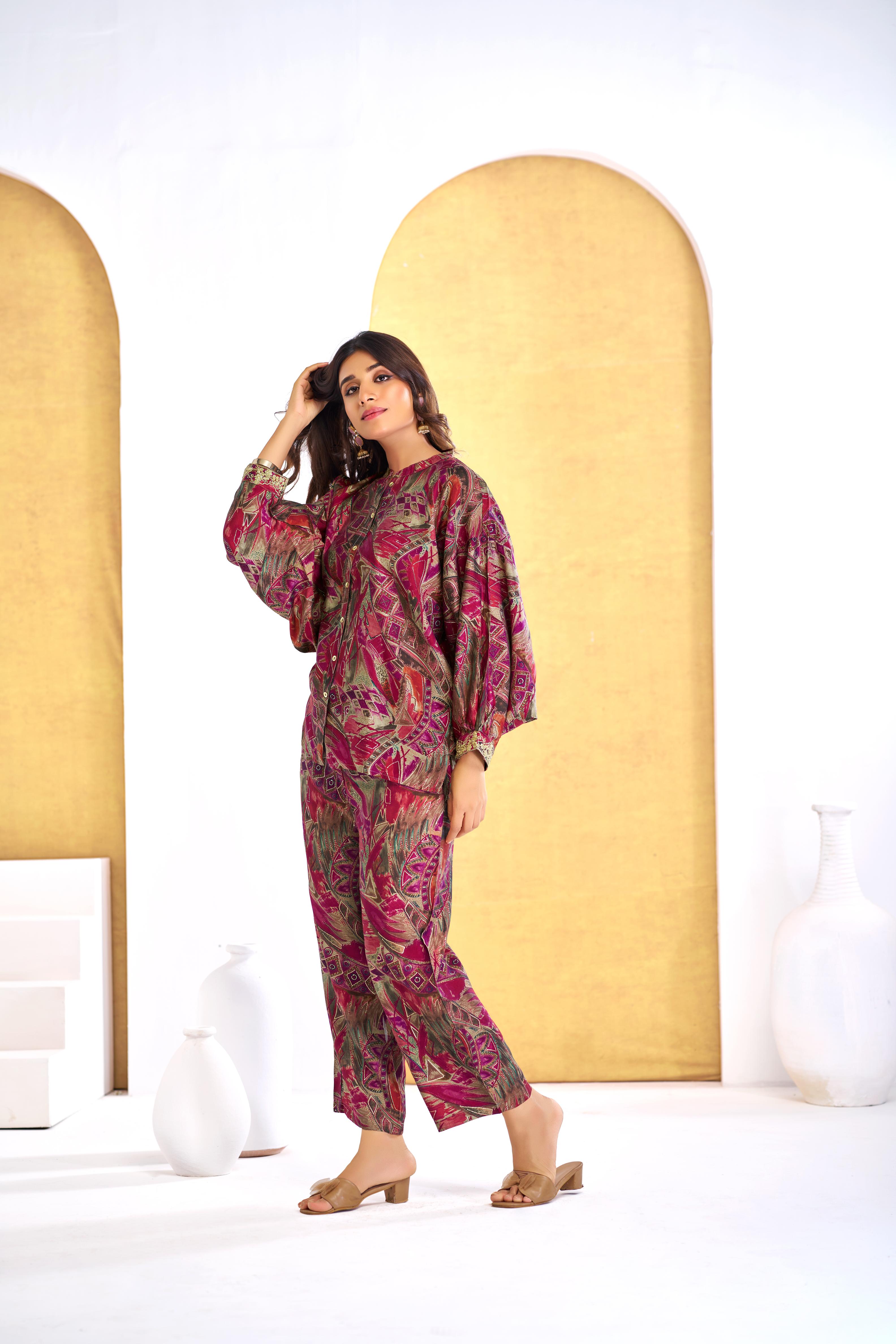 BulBul Mehzabin Red Co-Ord Set