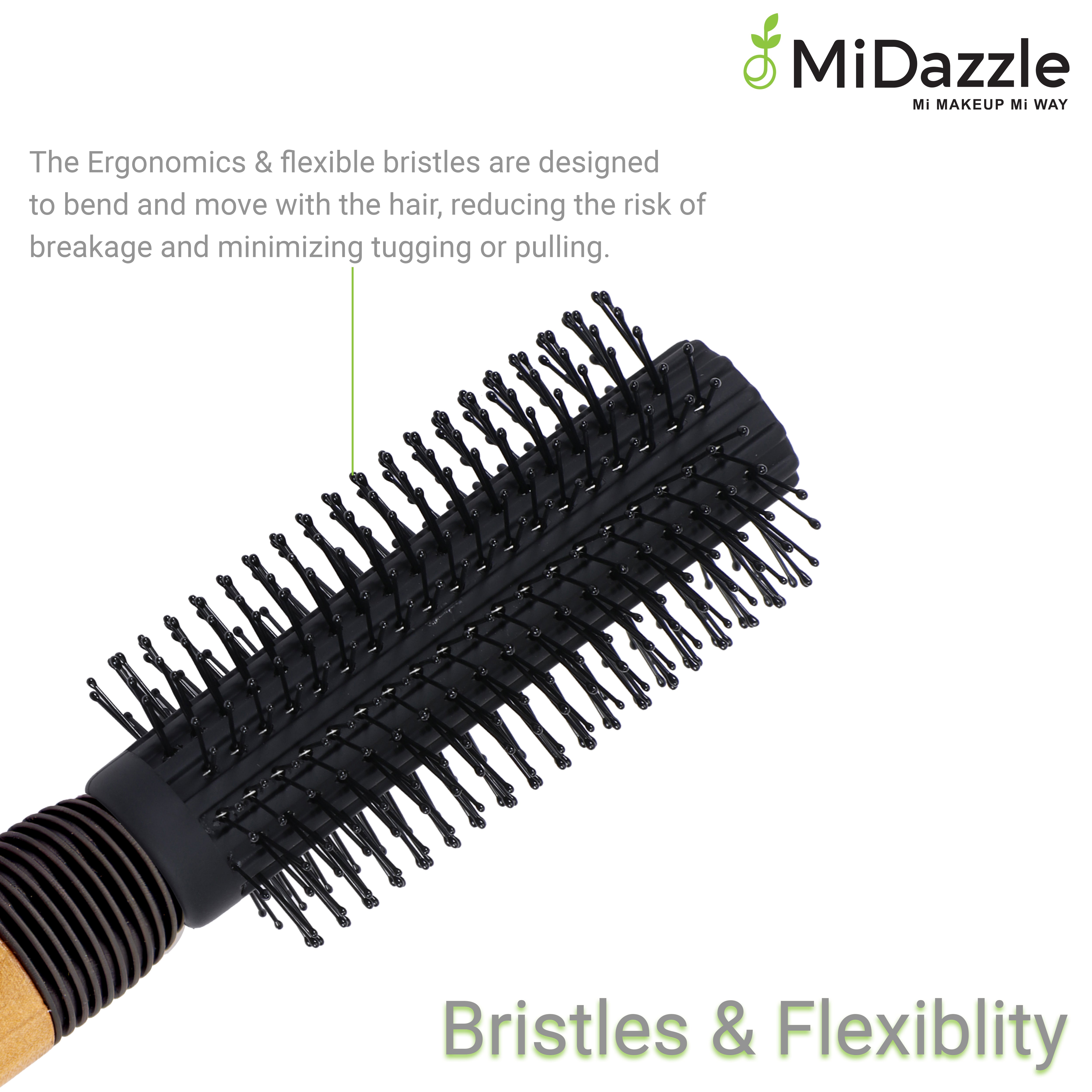 MiDazzle Hair Brush (Wooden) MIHB0037 - Distacart