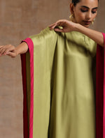 Thumbnail for trueBrowns Light Green Modal Satin High-Low Kaftan Kurta Set - Distacart