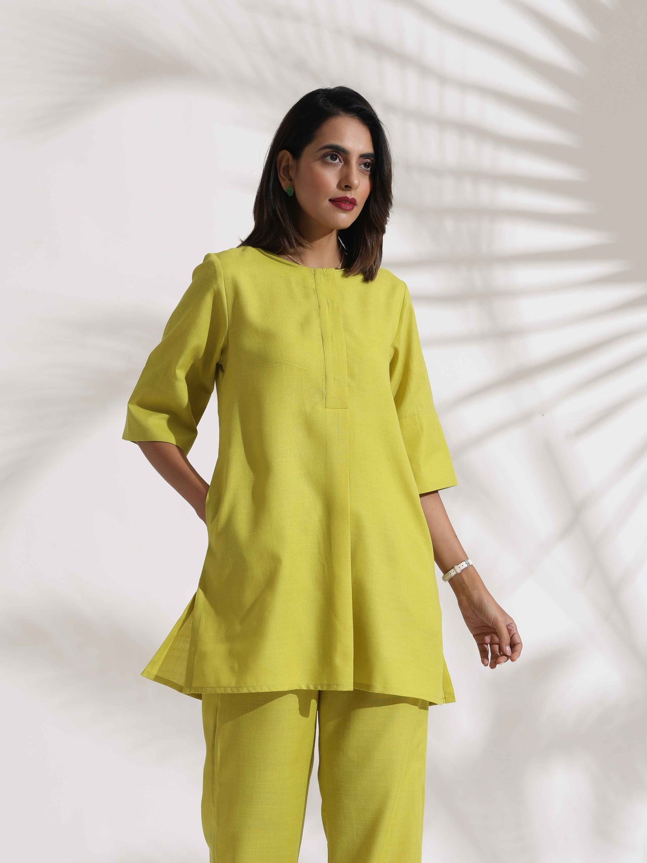trueBrowns Lime Slub Co-ord Set