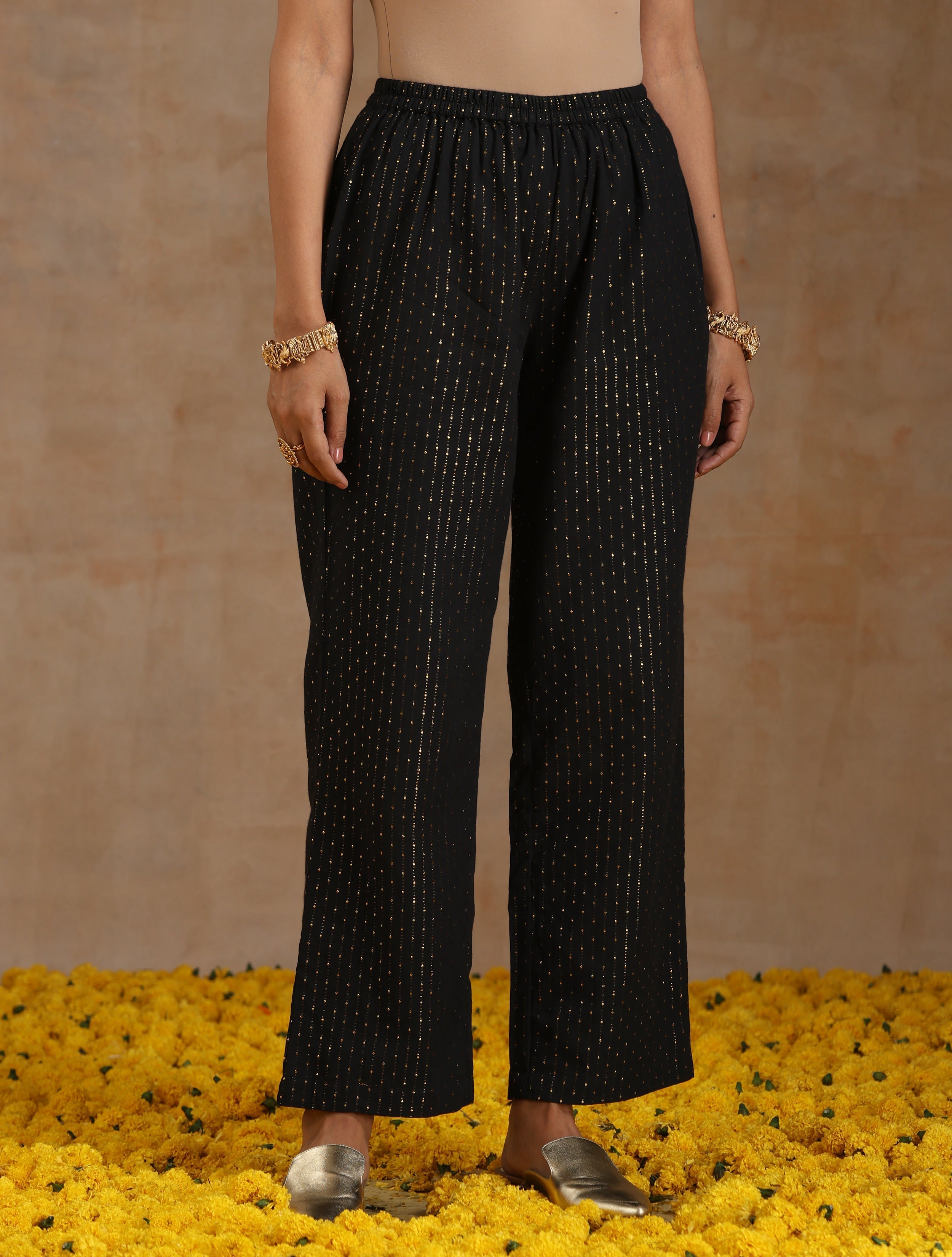 trueBrowns Black Gold Cotton Angrakha Kurta Set - Distacart