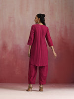 Thumbnail for trueBrowns Magenta Cotton Kurta Co-ord set