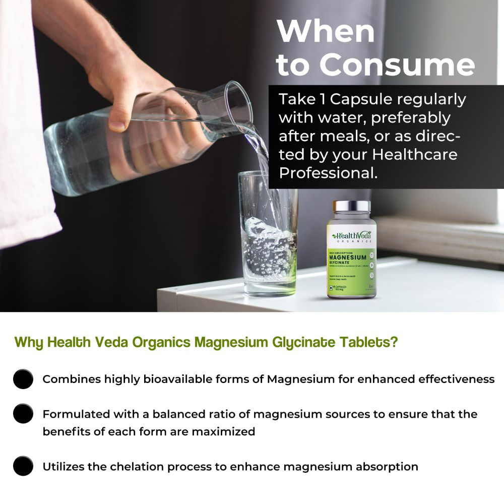 Health Veda Organics Magnesium Glycinate Capsules