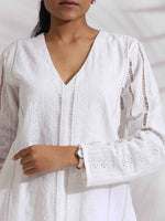 Thumbnail for trueBrowns White Cotton Schiffli Co-ord Set