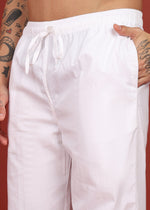 Thumbnail for Fabmade Men’S Whitte Linen Drawstring Pyjama - Distacart