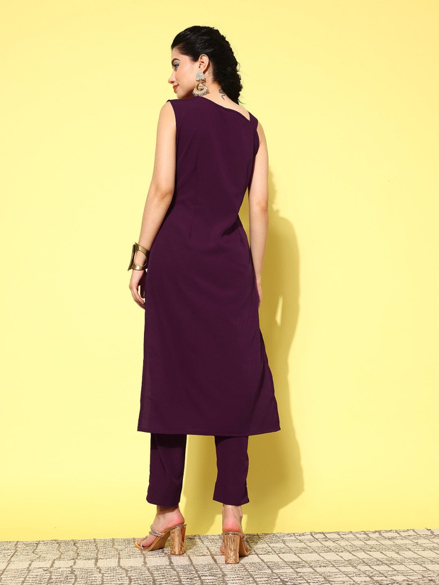 Ahalyaa Women Printed Regular Gotta Patti Kurta with Trousers - Distacart